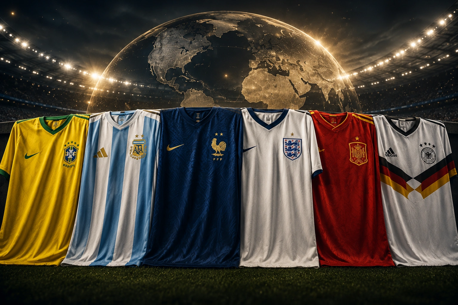 Camisetas de selecciones en distintos colores